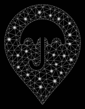 Flaş Spotlu Parlak Örgü Tel Çerçeve Şemsiye Silüeç