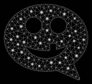 Parlama Noktalar ile Parlak Örgü Karkas Diş Smiley Mesaj