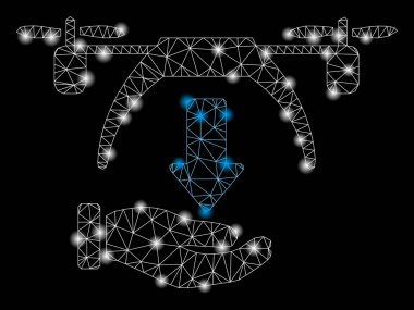 Parlak Örgü Karkas Işık Spotları ile Drone Boşaltma