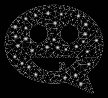 Flare Mesh Karkas Dişsiz Smiley Mesaj Flare Noktalar ile