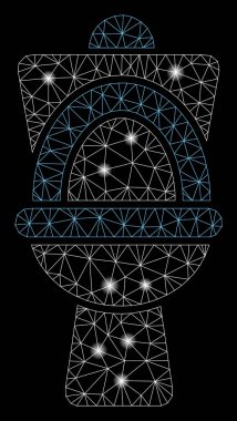 Parlama Noktalar ile Parlak Örgü 2d Tuvalet Tava