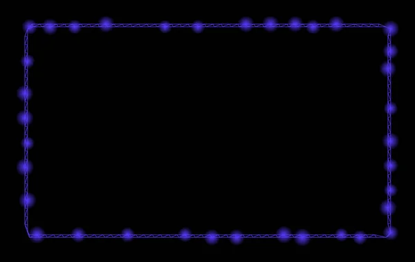 Reflex Mesh Korpus abgerundeten Rechteck-Rahmen mit Leuchtflecken — Stockvektor