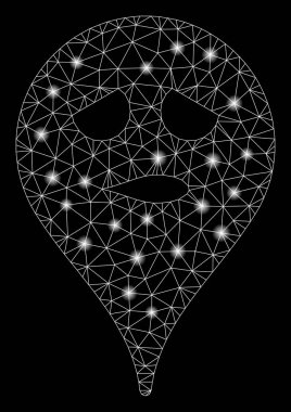 Flare Mesh Karkas Düşünme Smiley Harita Marker Flare Noktalar ile