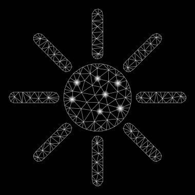 Flaş Spotlu Parlak Örgü Tel Çerçeve Güneş