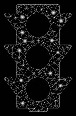 Parlak Örgü Ağ Trafik Işıkları Işık Spotları ile Kapalı