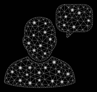 Flash Spotlu Parlak Örgü Ağ Kullanıcı Mesajı Bulutu