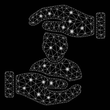 Işık Lekeleri ile Parlayan Mesh 2d Kullanıcı Bakım Elleri