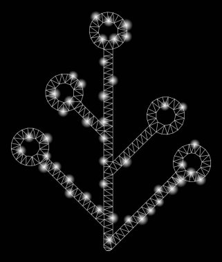 Flaş Spotlar ile Parlayan Örgü 2d Bitki