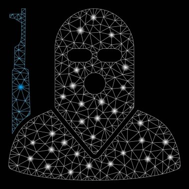 Flare Spotlar ile Parlayan Mesh 2d Terörist