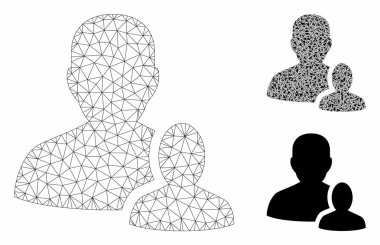 Kullanıcı Yöneticisi Vektör Örgü 2d Model ve Üçgen Mozaik Simgesi