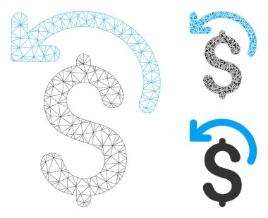 Geri Ödeme Vektör Kafes Karkas Modeli ve Üçgen Mozaik Simgesi