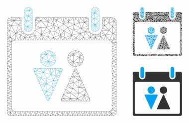 Tuvalet Takvim Günü Vektör Örgü 2d Model ve Üçgen Mozaik Simgesi