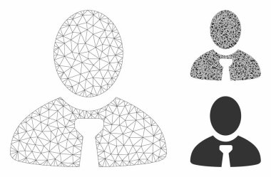 Yönetici Vektör Örgü Ağ Modeli ve Üçgen Mozaik Simgesi