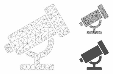 Teleskop vektör Mesh tel çerçeve modeli ve üçgen mozaik simge