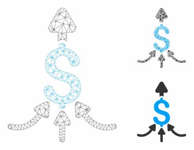 Birleştirme Ödemeleri Vektör Örgü Ağ Modeli ve Üçgen Mozaik Simgesi