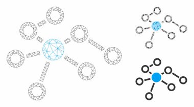İlişkiler Vektör Örgü Tel Çerçeve Modeli ve Üçgen Mozaik Simgesi