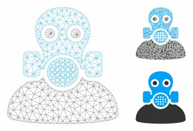 Toksik Iş vektör Mesh karkas model ve üçgen mozaik simge