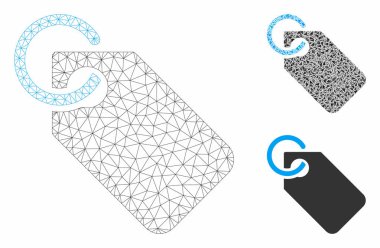 Tag Vektör Örgü Ağ Modeli ve Üçgen Mozaik Simgesi