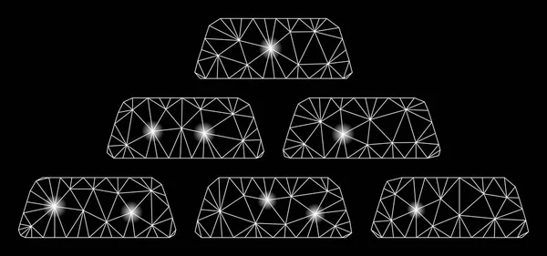 Flare Mesh 2d Hazine Tuğlaları Ile Flare Spotlar — Stok Vektör
