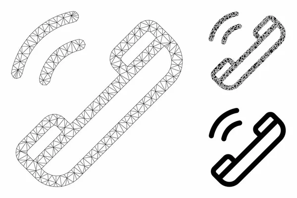 Modèle 2D de maille vectorielle de discussion et icône de mosaïque de triangle — Image vectorielle