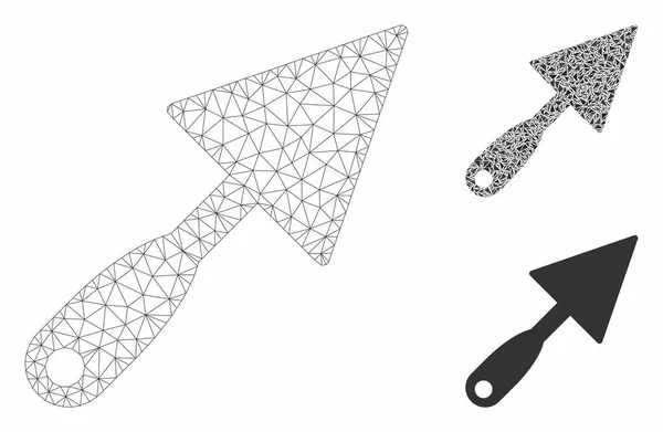 Síťový model a trojúhelník pro vektorové síťoviny s trojúhelníkovou mozaikou — Stockový vektor