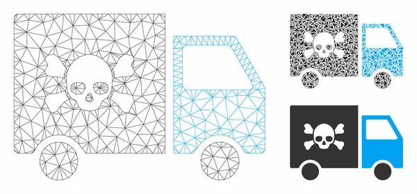 Toxic Transportation Car Vector Mesh Wire Frame Model and Triangle Mosaic Icon