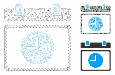 Zaman Çizelgesi Vektör Örgü 2d Model ve Üçgen Mozaik Simgesi