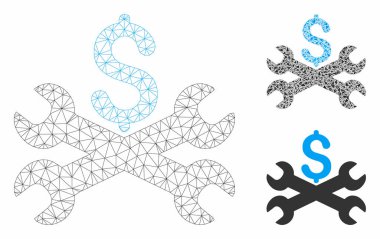 Servis Fiyatı Vektör Örgü Karkas Modeli ve Üçgen Mozaik Simgesi