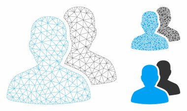 Kullanıcı Hesapları Vektör Örgü Karkas Modeli ve Üçgen Mozaik Simgesi