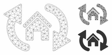 Güncelleme House Vektör Mesh 2d Model ve Üçgen Mozaik Simgesi