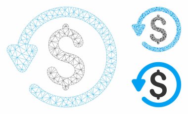 İade Vektör Örgü Ağ Modeli ve Üçgen Mozaik Simgesi