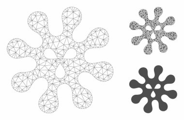 Virüs Vektör Örgü Ağ Modeli ve Üçgen Mozaik Simgesi