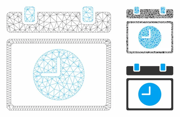 Zaman Çizelgesi Vektör Örgü 2d Model ve Üçgen Mozaik Simgesi