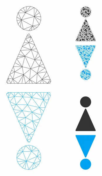 Símbolos de inodoro Vector Malla 2D Modelo y Triángulo Mosaico Icono — Vector de stock