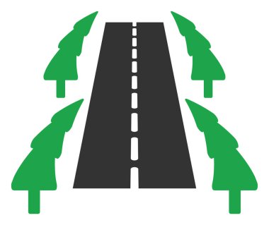 Raster Düz Ağaç Ally Yol Simgesi