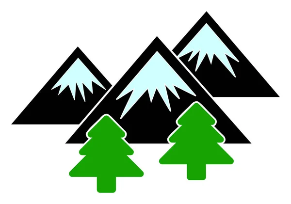 Raster Flat Mountains Forest Icon