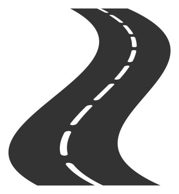 Vektör Düz Sallanan Yol Simgesi