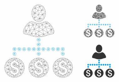 Kullanıcı Ödemeleri Vektör Örgü 2d Model ve Üçgen Mozaik Simgesi