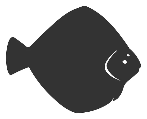 Vettore piatto Flounder Icona di pesce — Vettoriale Stock