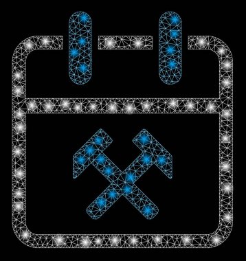 Işık Noktalarıyla Parlak Kablo Çerçevesi Çalışma Günü