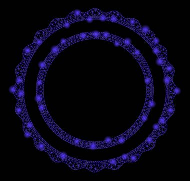 Flare Mesh Wire Frame Double Rosette Circular Frame with Flare Spots