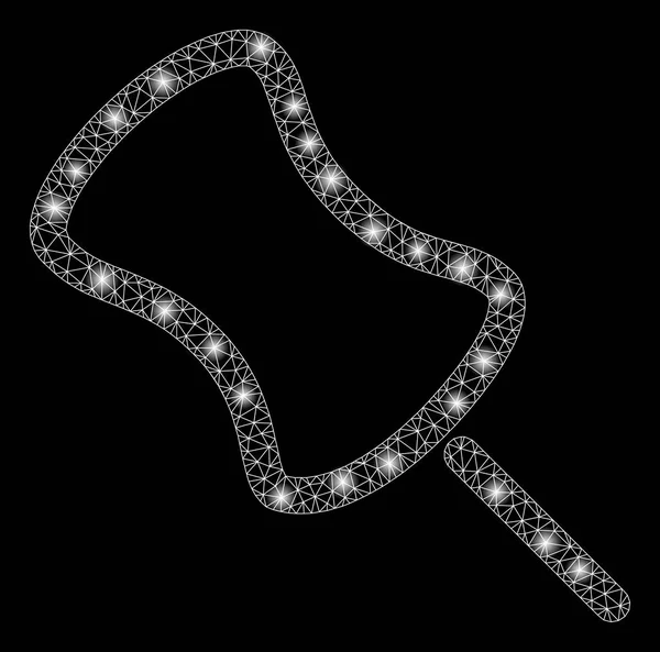 Glowing Mesh Network Pin with Flare Spots