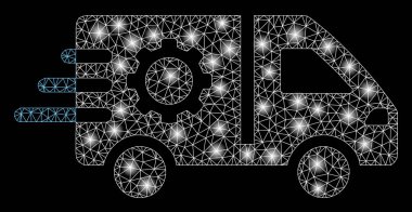 Işıl ışıl parlayan 2D servis arabası