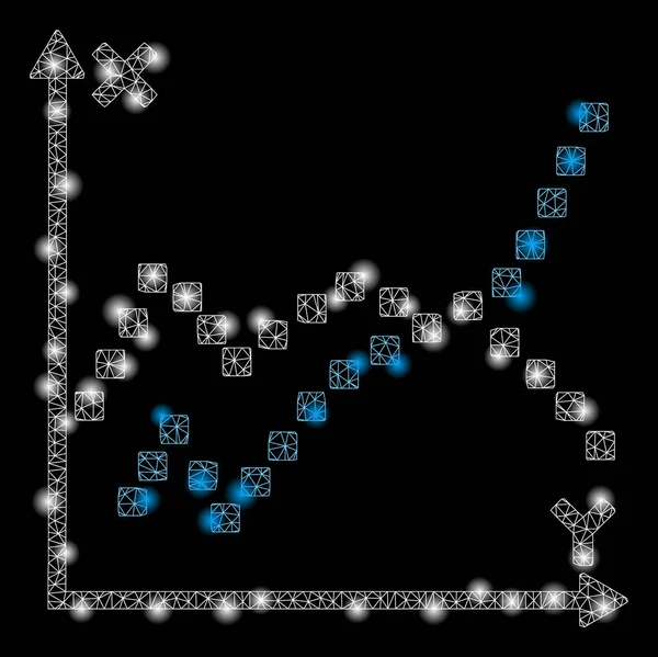 Işık Noktaları ile Parlak Ağ 2d Fonksiyonlar Çizimi