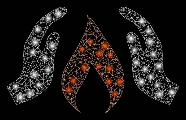 Parlayan Ağlar 2d Işık Noktalarıyla Elleri Isıt