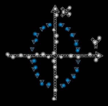 Alev Ağı 2d Noktalı Elips Çizimi Fişek Benekli