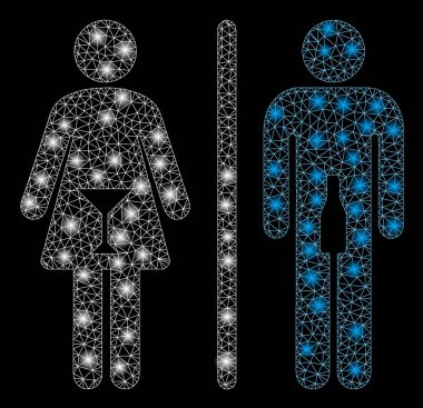 Işık Noktalı Parlak Ağ 2d Wc Kişileri