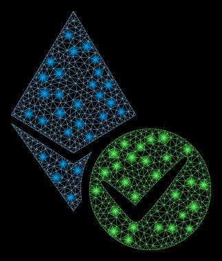 Parlak Ağlı Kabuk Geçerli Ethereum Kristali Flash Benekli