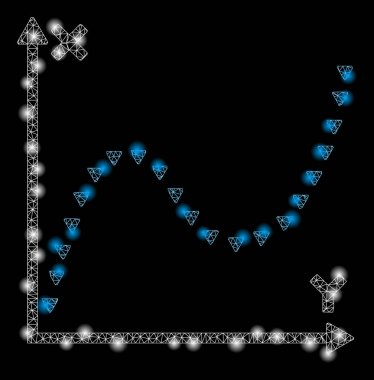Parlak Kablo Çerçevesi Noktalı İşlem Grafiği Flare Benekleri