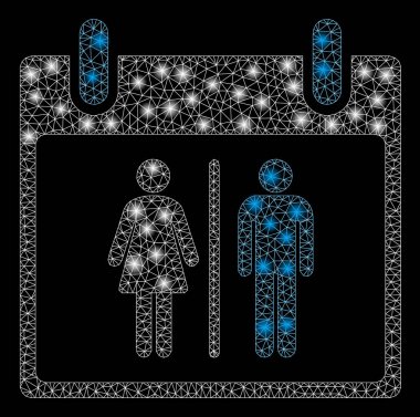 Işık Noktalarıyla Parlak Ağ 2d Su Dolapları Takvim Günü